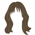 Icon mit Avatar mit langen braunen Haaren