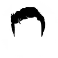 Icon mit Avatar und kurzen, schwarzen Haaren
