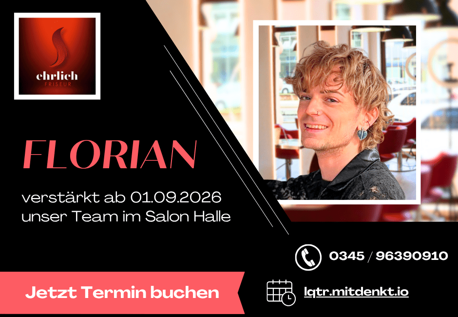 Florian verstärkt unser Team im Salon Halle